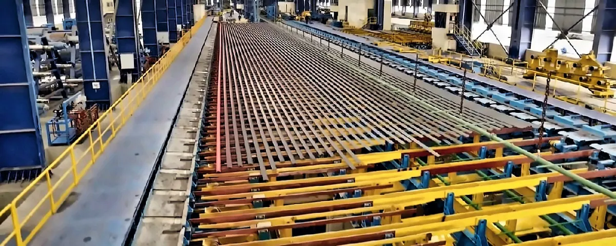 Cooling bed with bars
