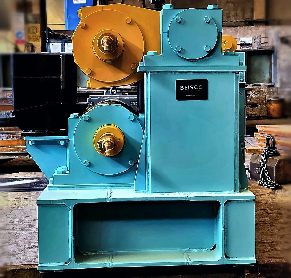 Pinch roll with BEISCO nameplate, both rolls visible