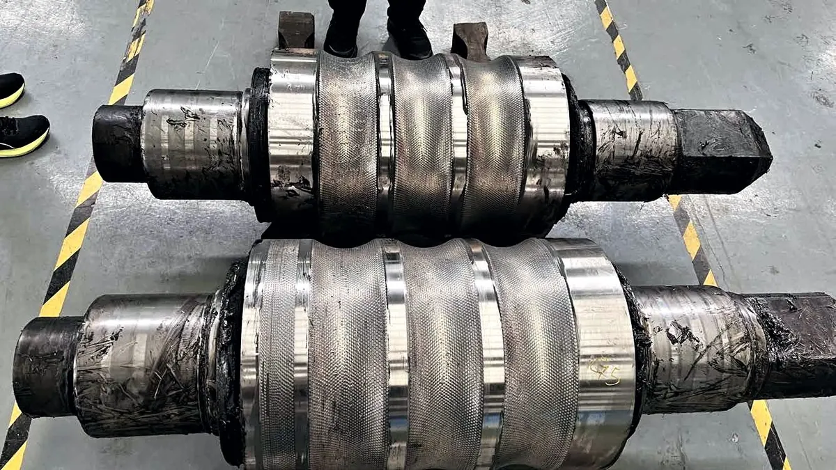 Rolls after laser alloying.